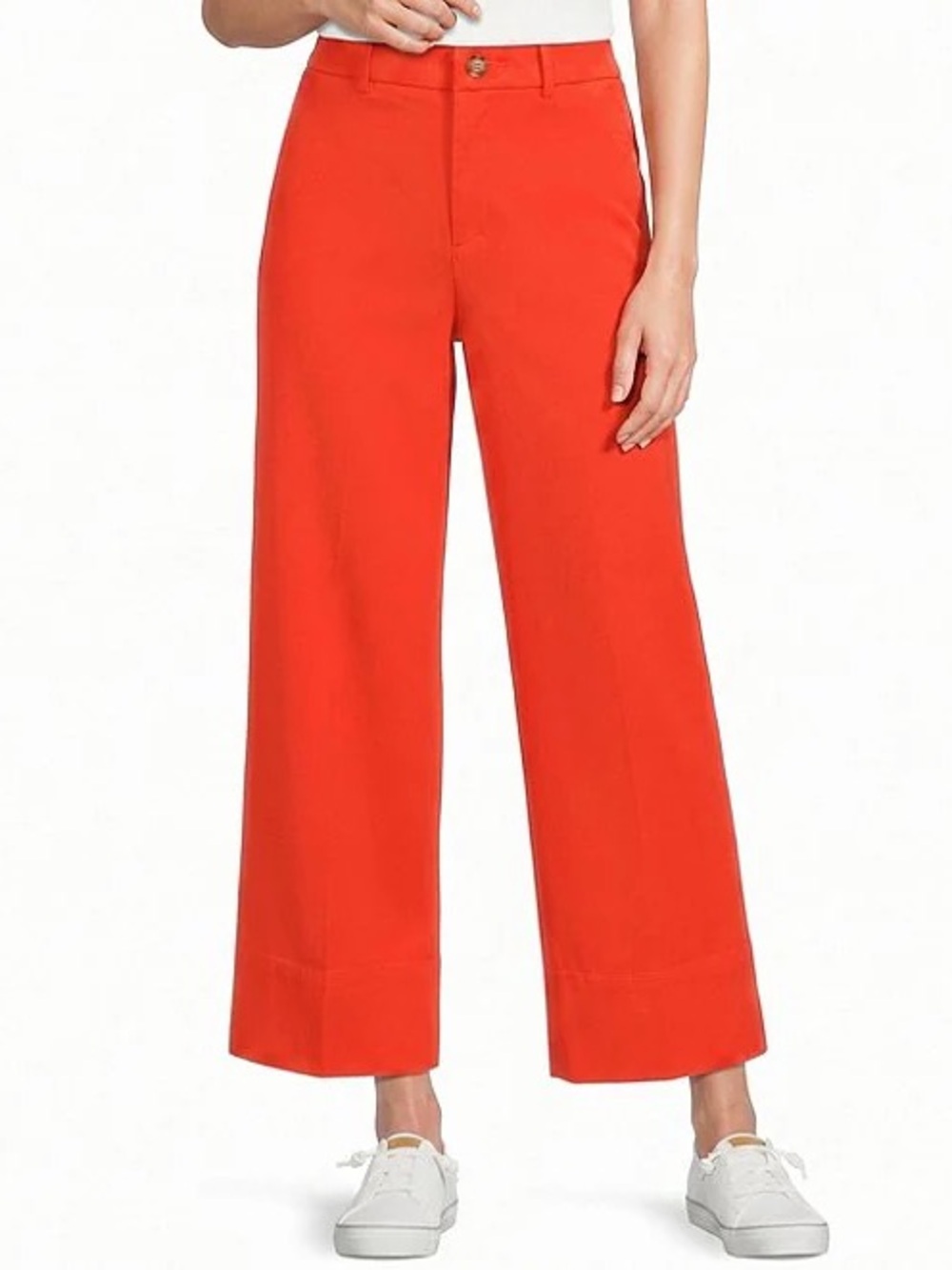 SPANX Cropped Wide-Leg Pants in Vibrant Orange